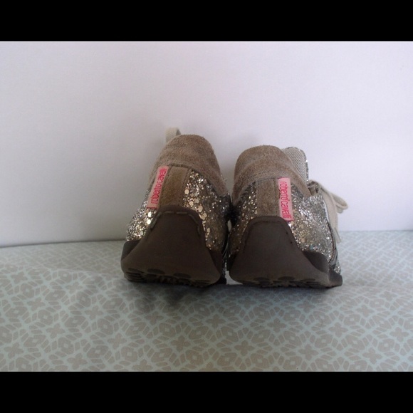 ROBERTO CAVALLI glitter leather sneaker shoe girls - Picture 3 of 4